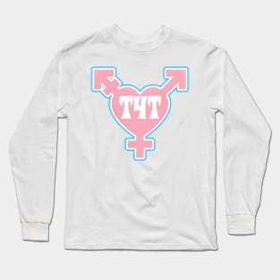 T4T Transgender symbol- Pink 3D  - Valentines Trans Pride Long Sleeve T-Shirt